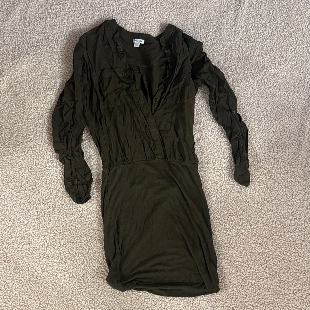 Splendid Dark Green Long Sleeve Dress